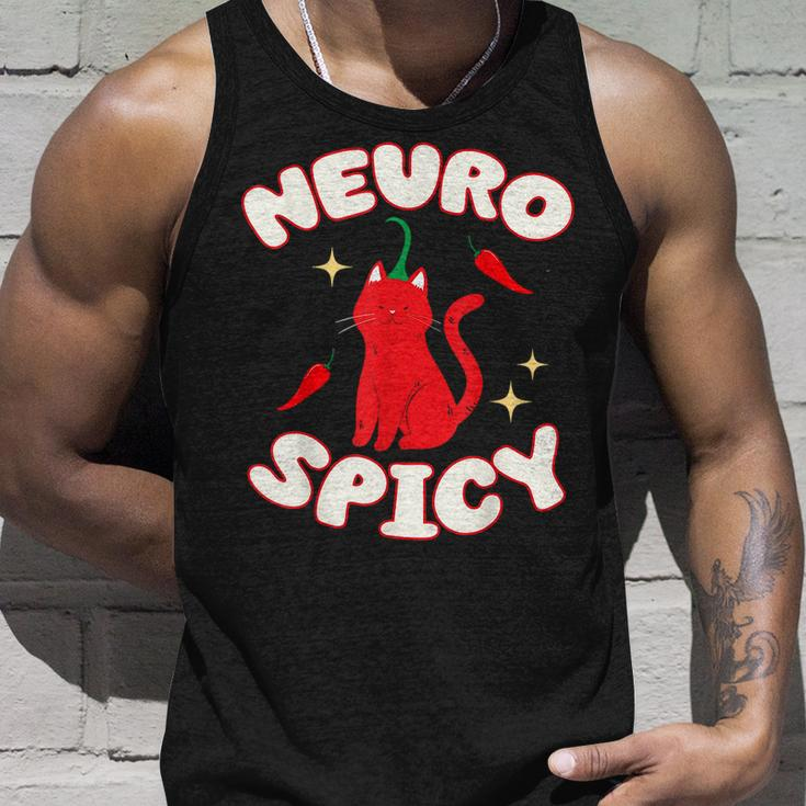 Neurospicy Funny Neurodivergent Adhd Asd Autism Cat Lover Unisex Tank Top Gifts for Him