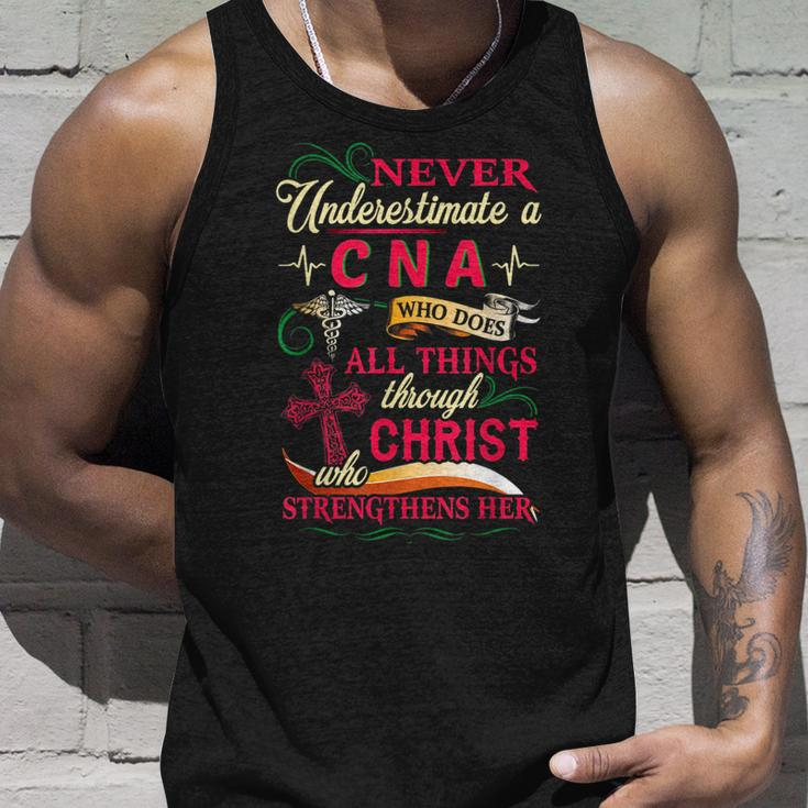 Never Underestimate A Cna Who Does All Things Unisex Tank Top Gifts for Him