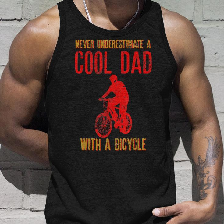 Never Underestimate A Cool Dad With A Bicycle Cool Gift Gift For Mens Unisex Tank Top Gifts for Him