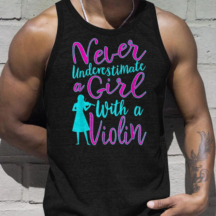 Never Underestimate A Girl With A Violin Cool Gift Unisex Tank Top Gifts for Him