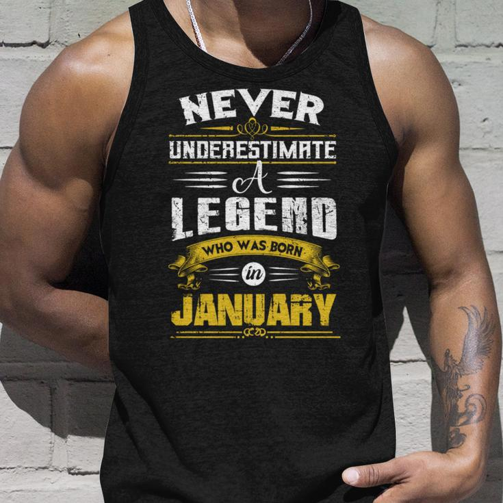 Never Underestimate A Legend Who Was Born In January Unisex Tank Top Gifts for Him