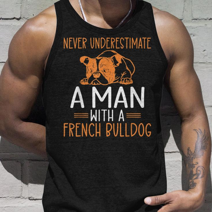 Never Underestimate A Man With A French Bulldog Unisex Tank Top Gifts for Him