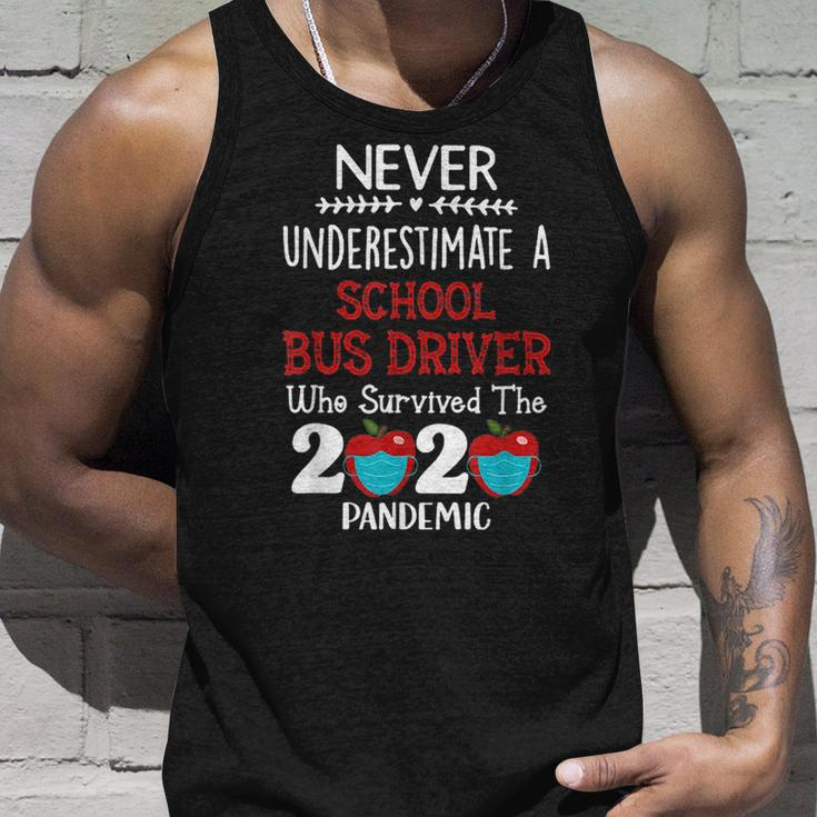 Never Underestimate A School Bus Driver Unisex Tank Top Gifts for Him