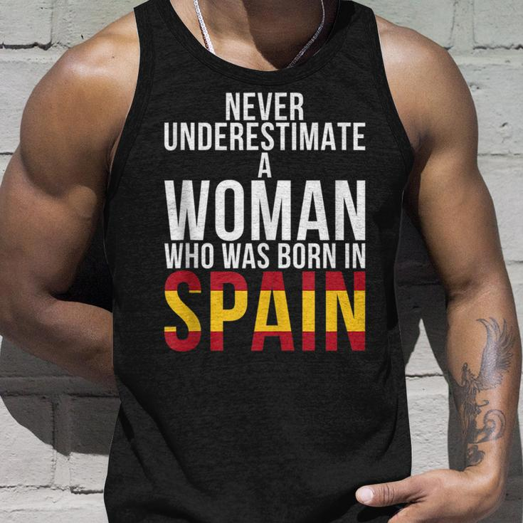 Never Underestimate A Woman Who Was Born In Spain Woman Unisex Tank Top Gifts for Him