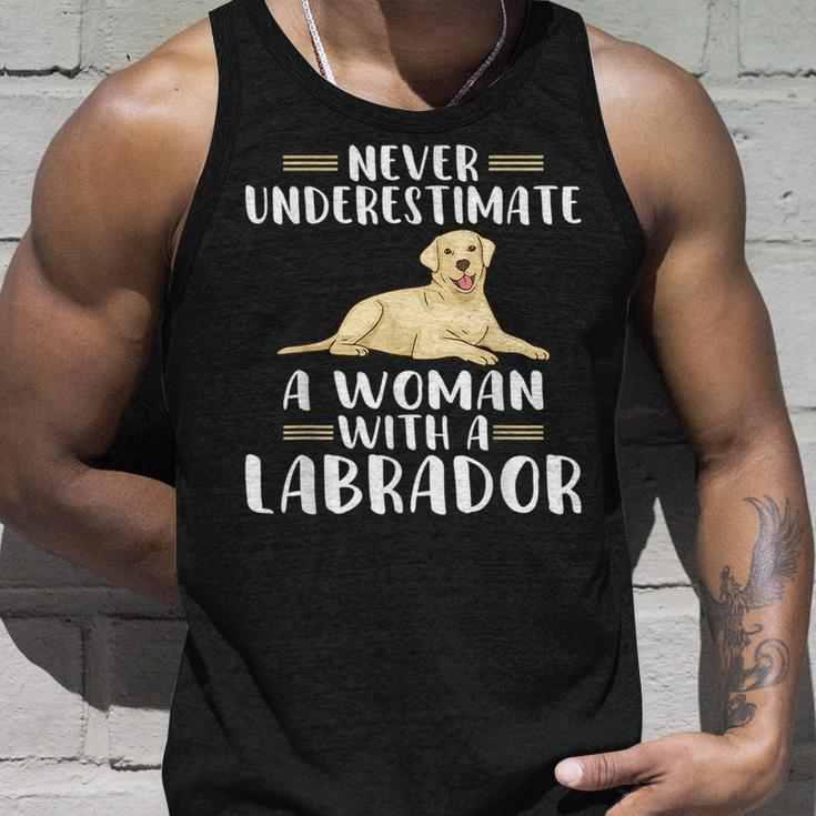 Never Underestimate A Woman With A Labrador Unisex Tank Top Gifts for Him