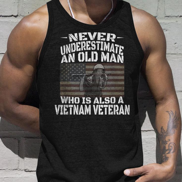 Never Underestimate An Old Man Vietnam VeteranUnisex Tank Top Gifts for Him