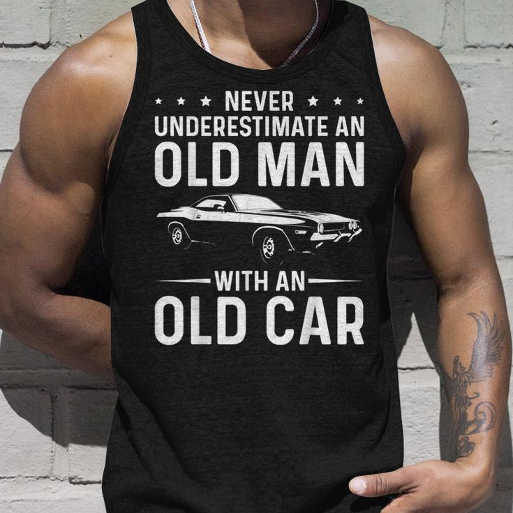 Never Underestimate An Old Man With An Old Car Classic Car Gift For Mens Unisex Tank Top Gifts for Him