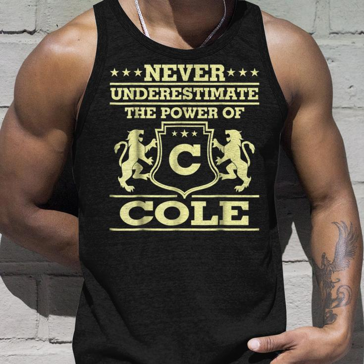 Never Underestimate Cole Personalized Name Unisex Tank Top Gifts for Him