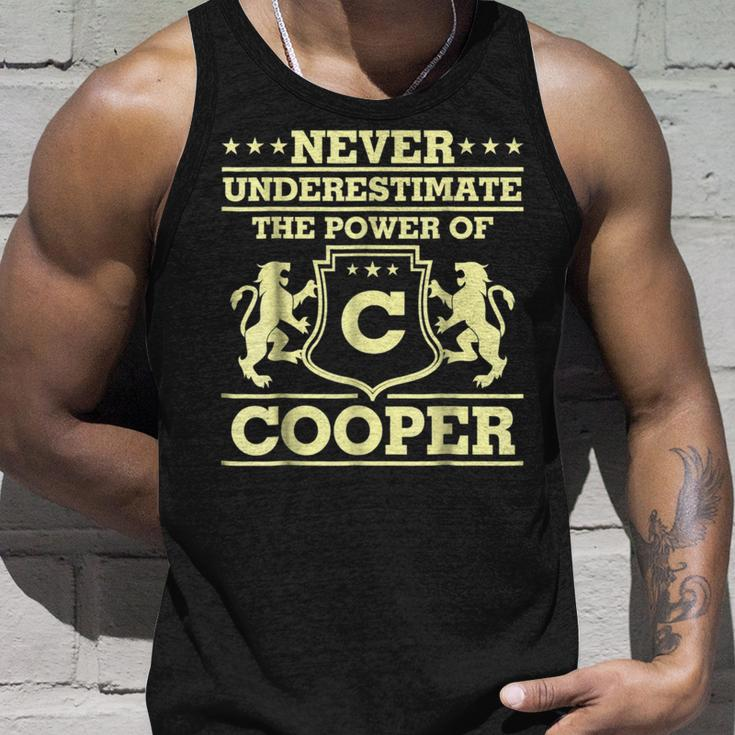 Never Underestimate Cooper Personalized Name Unisex Tank Top Gifts for Him
