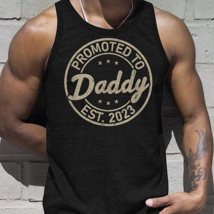 New Dad 2023 Promoted To Daddy Unisex Tank Top Gifts for Him