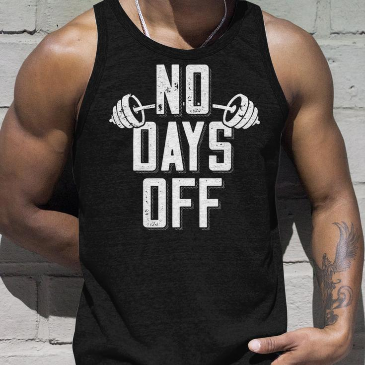 No Days Off Bodybuilder Saying Barbell Bodybuilding Unisex Tank Top Gifts for Him