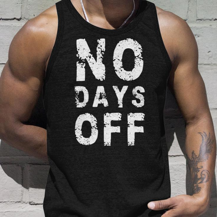 No Days Off Funny Gym Quote Women Exercise Workout Fitness Unisex Tank Top Gifts for Him