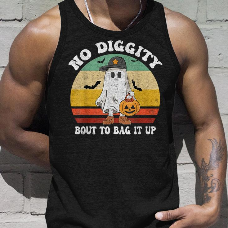 No Diggity Bout To Bag It Up Cute Ghost Halloween Tank Top Gifts for Him