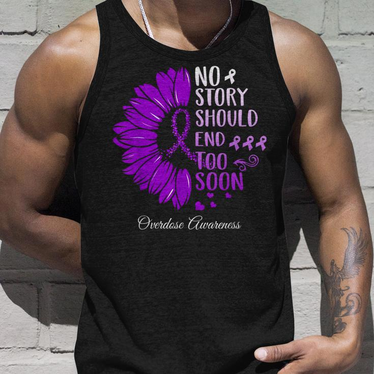 No Story Should End Too Soon Overdose Purple Ribbon Tank Top Gifts for Him