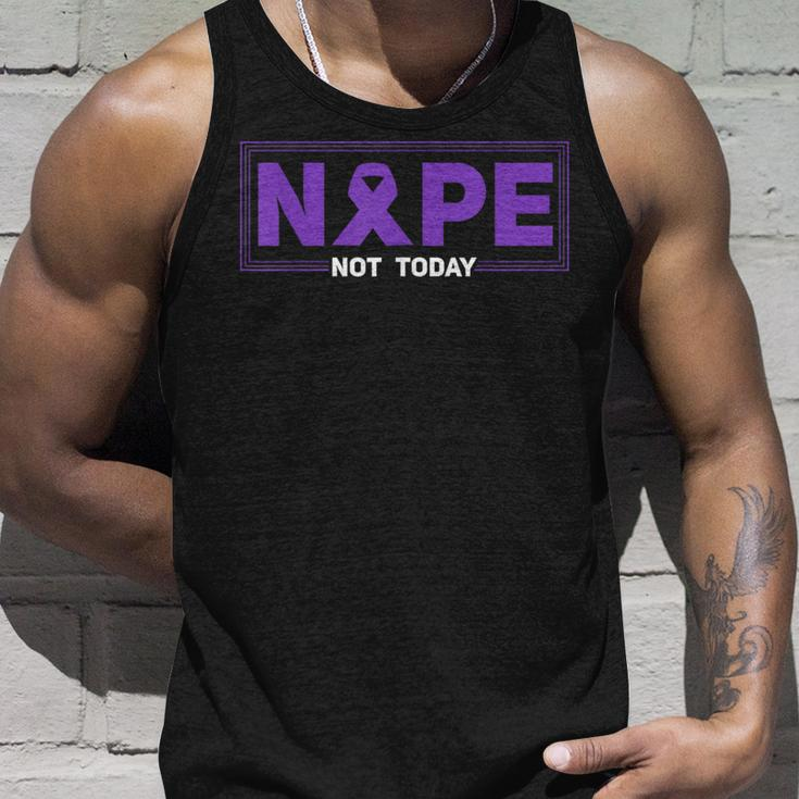 Nope Not Today Hodgkins Lymphoma Survivor Purple Ribbon Unisex Tank Top Gifts for Him