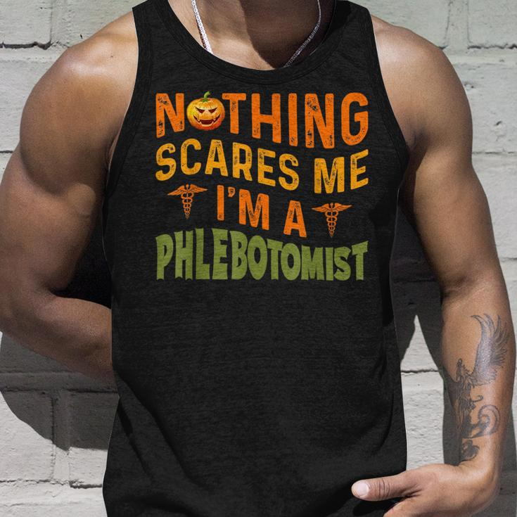 Nothing Scared Me Im A Phlebotomist Witch Pumpkin Halloween Pumpkin Tank Top Gifts for Him