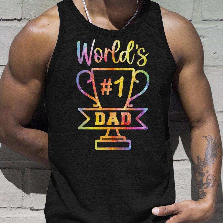 Number 1 Dad Fathers Day Funny Gifts For Dad Unisex Tank Top Gifts for Him