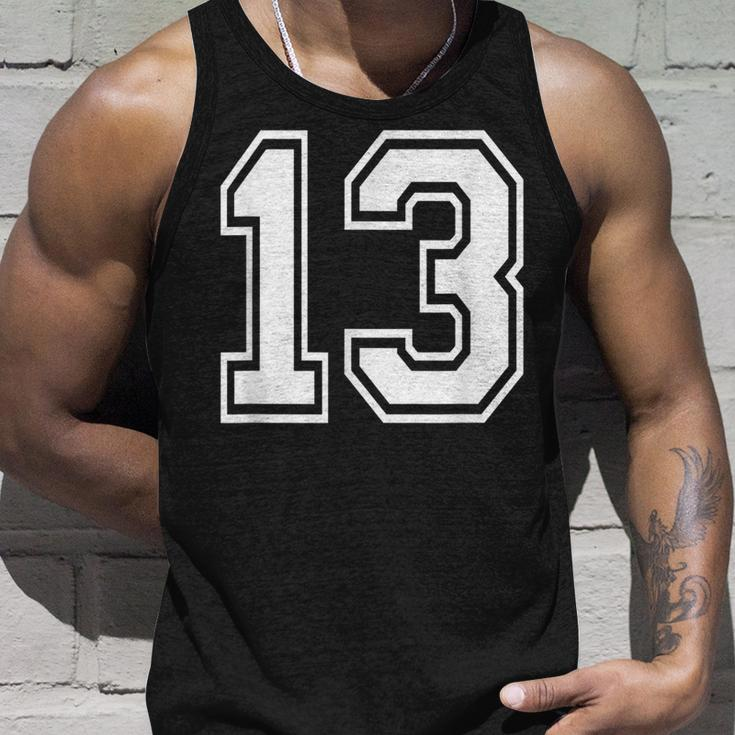Number 13 Varsity Sports Team Jersey 13Th Birthday 13 Years Tank Top Gifts for Him
