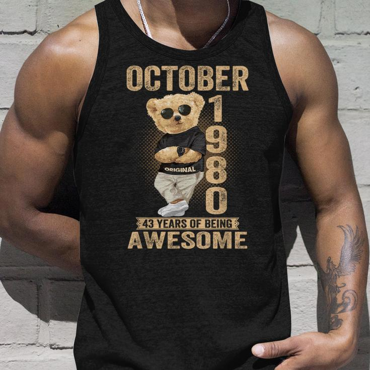 October 1980 43Th Birthday 2023 43 Years Of Being Awesome Tank Top Gifts for Him