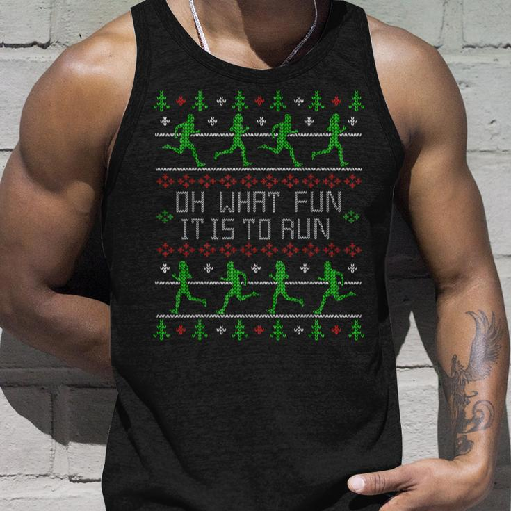 Oh What Fun It Is To Run Ugly Christmas Sweater Party Tank Top Gifts for Him