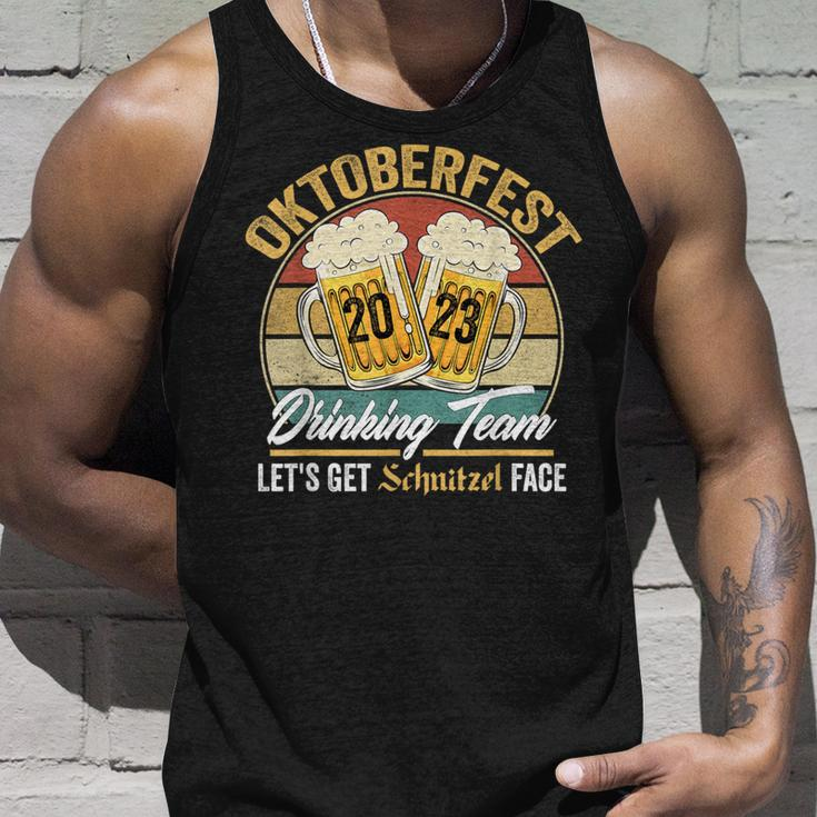 Oktoberfest 2023 Drinking Team Let's Get Schnitzel Face Tank Top Gifts for Him