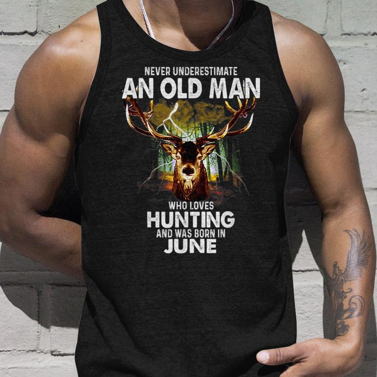 Old Man Loves Deer Hunting Born In June Gift For Mens Unisex Tank Top Gifts for Him