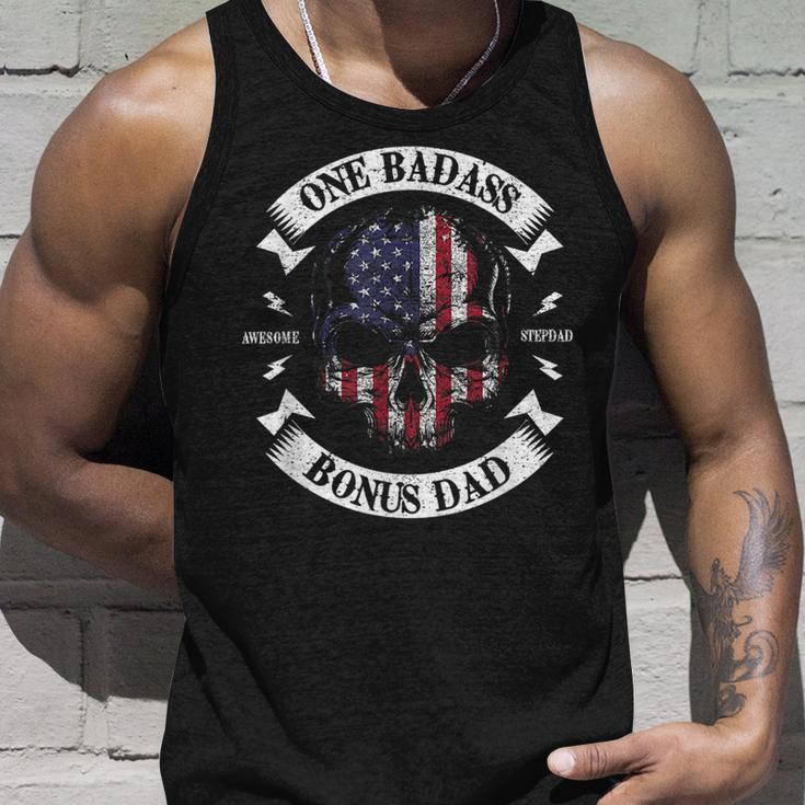 One Badass Bonus Dad Birthday Step Dad Fathers Day Gift Unisex Tank Top Gifts for Him