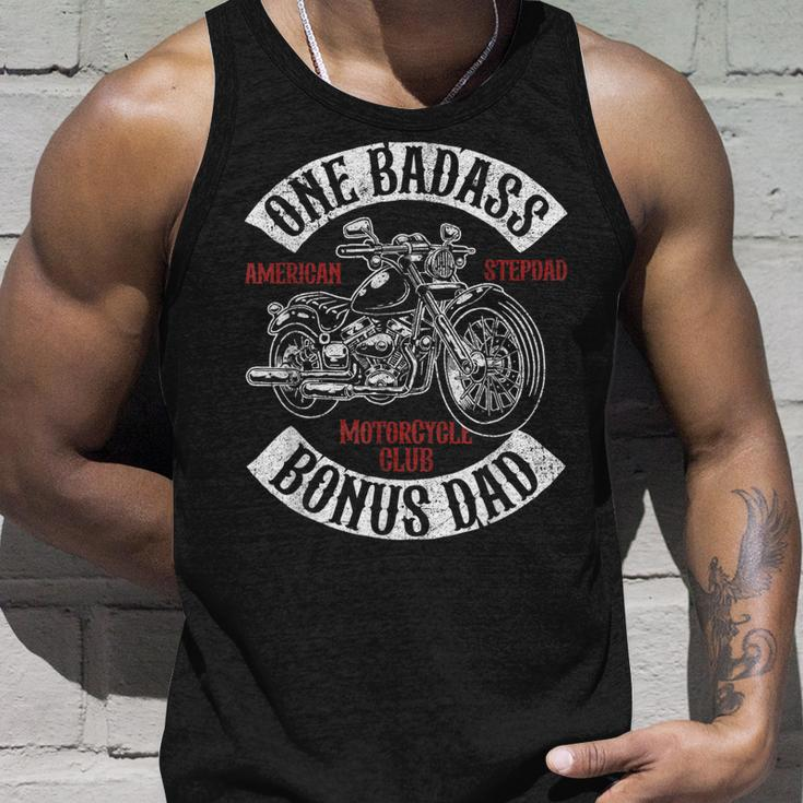 One Badass Bonus Stepdad Biker Motorcycle Step Dad Idea Tank Top Gifts for Him