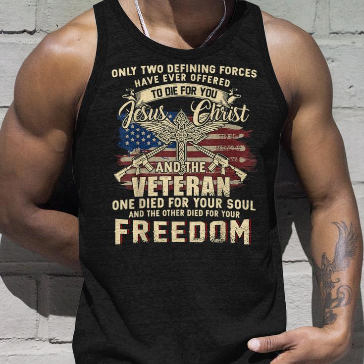 Only Two Defining Forces Have Ever Offered Veteran Gift Unisex Tank Top Gifts for Him