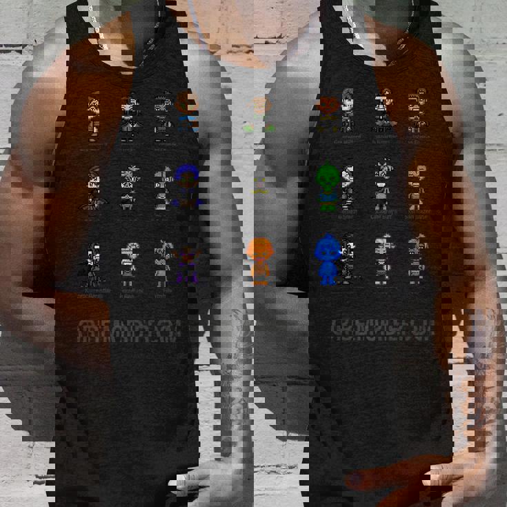 Orbem 8-Bit Characters Unisex Tank Top Gifts for Him