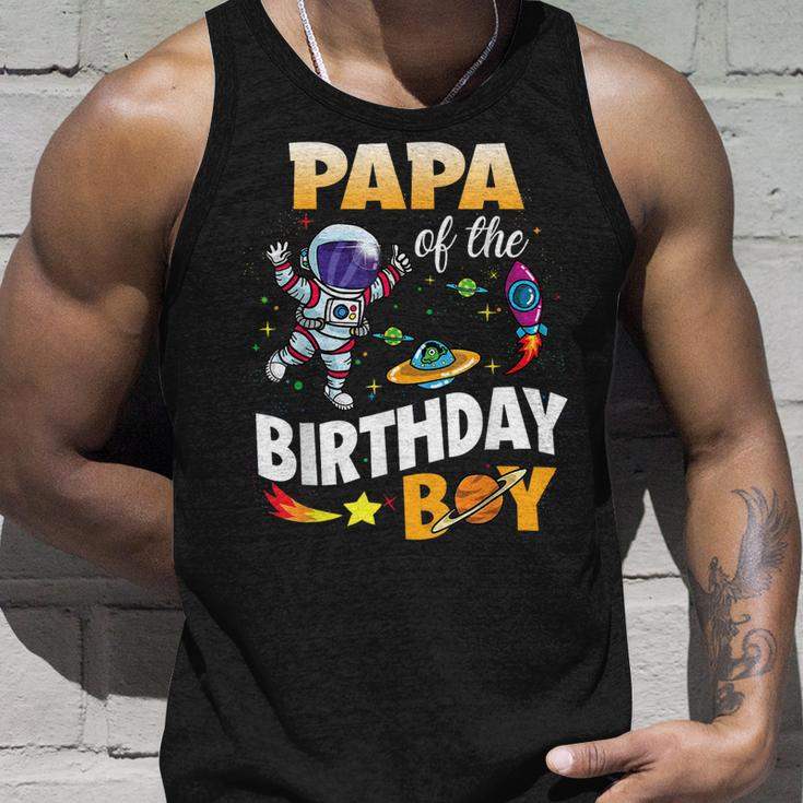 Papa Of The Birthday Boy Space Astronaut Birthday Family Unisex Tank Top Gifts for Him