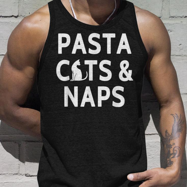 Pasta Cats & Naps Italian Cuisine And Cat Lover Unisex Tank Top Gifts for Him