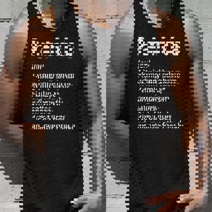 Patricia Definition Personalized Name Funny Birthday Gift Unisex Tank Top Gifts for Him