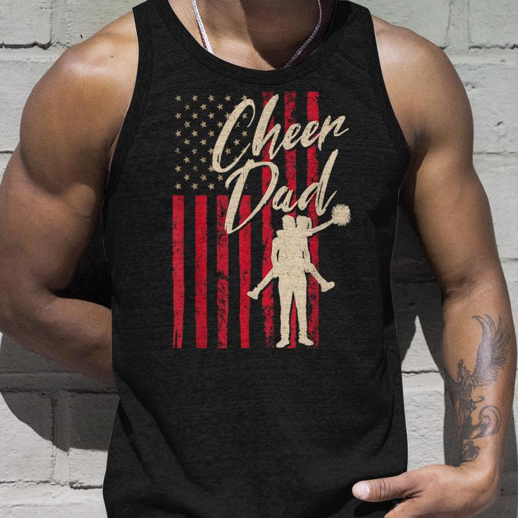 Patriotic American Flag Cheer Dad Fathers Day Coach Pride Tank Top Gifts for Him