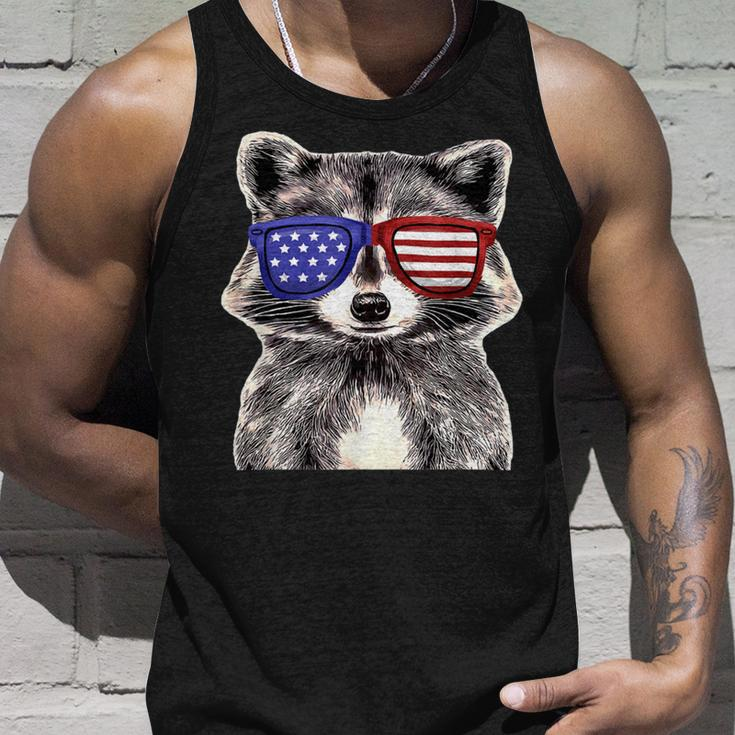 Patriotic Raccoon Wearing Usa Flag Glassess 4Th Of July Unisex Tank Top Gifts for Him