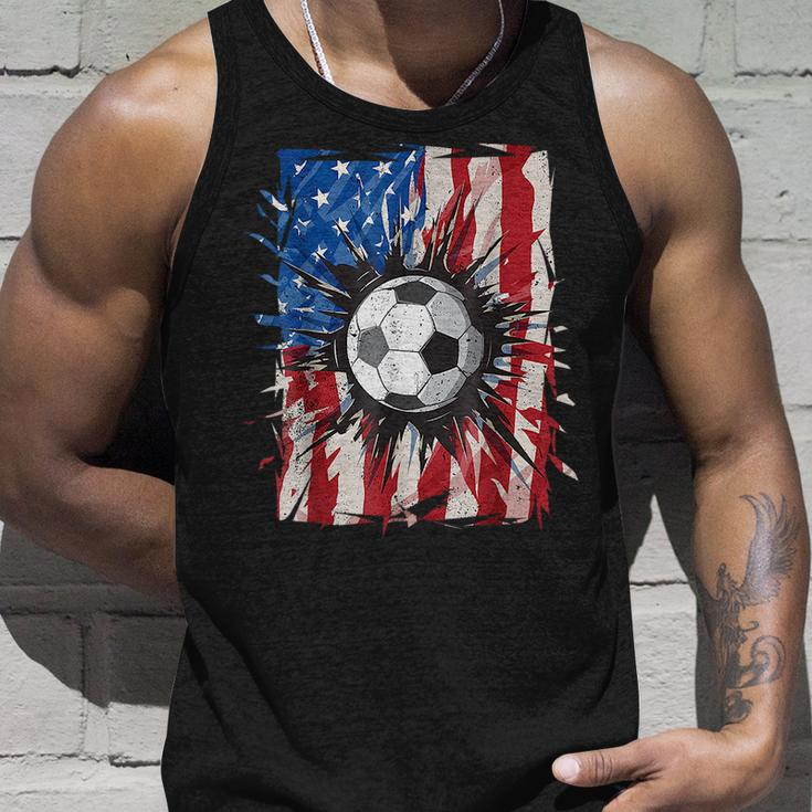 Patriotic Soccer 4Th Of July Men Usa American Flag Boys Unisex Tank Top Gifts for Him