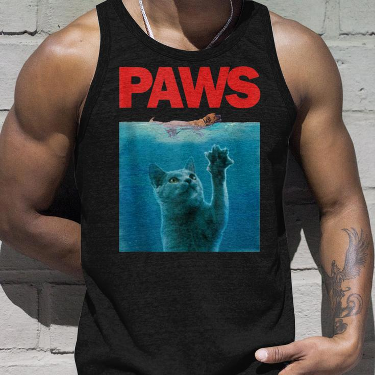 Paws Kitten Meow Parody Funny Cat Lover Gift For Women Unisex Tank Top Gifts for Him