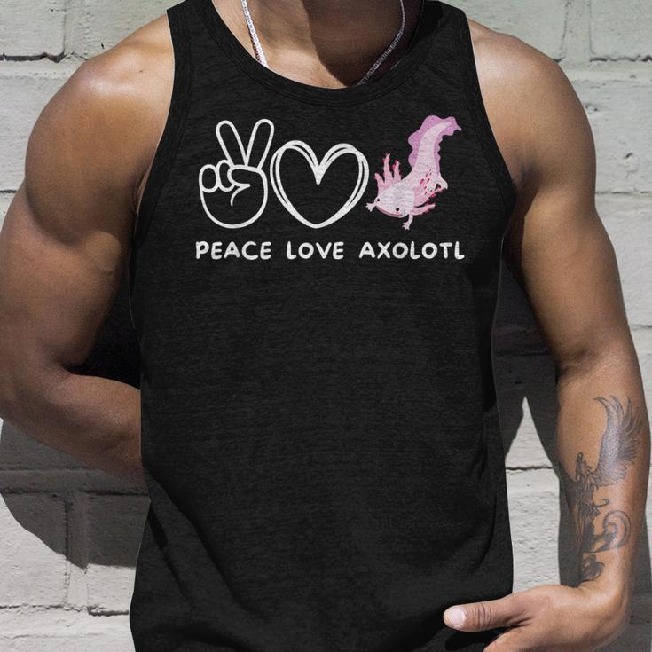 Peace Love Axolotl Retro Axolotl Lover Unisex Tank Top Gifts for Him