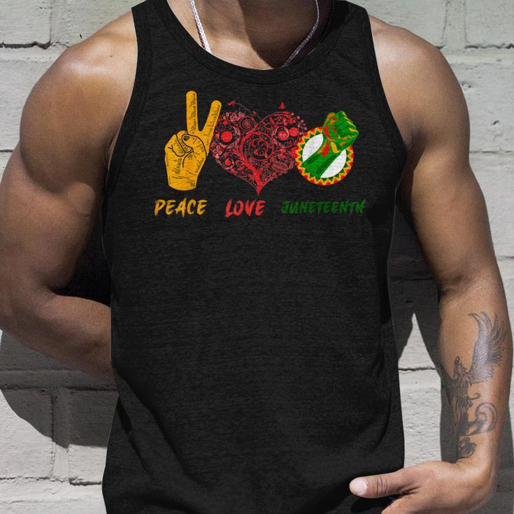 Peace Love Junenth Black History Pride African American Unisex Tank Top Gifts for Him