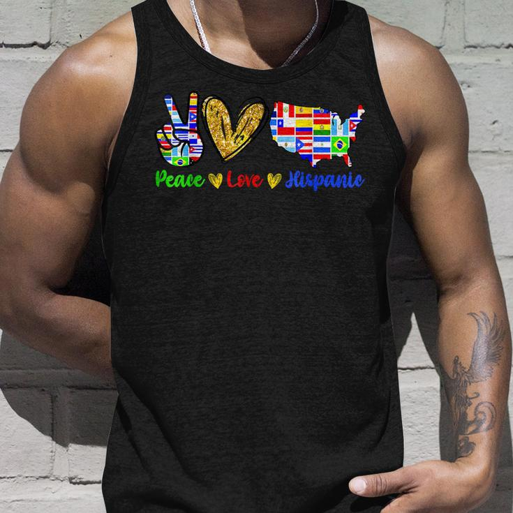 Peace Love Hispanic Heritage Month Decoration Country Flags Tank Top Gifts for Him