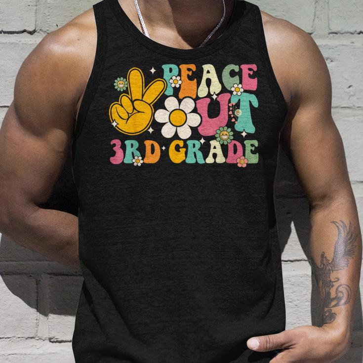 Peace Out 3Rd Grade Graduation Last Day Of School Groovy Unisex Tank Top Gifts for Him