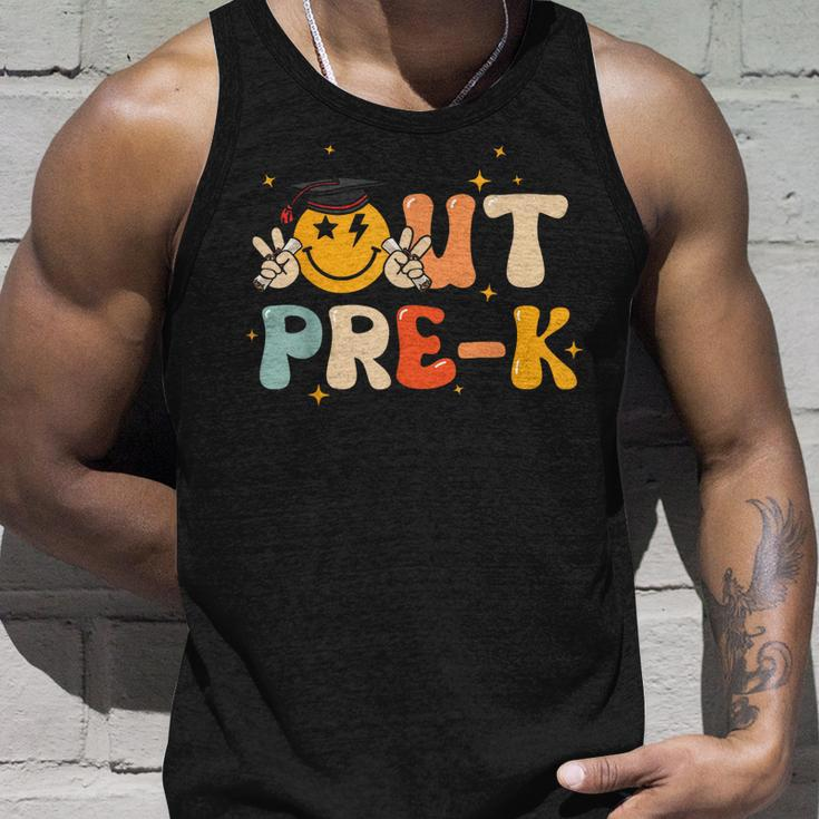 Peace Out Pre K Graduate Last Day Of School Funny Smile Unisex Tank Top Gifts for Him