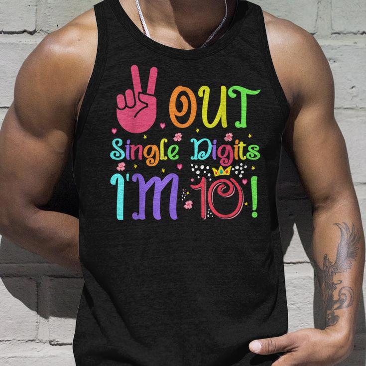 Peace Out Single Digits Im 10 Year Old 10Th Birthday Boys Unisex Tank Top Gifts for Him