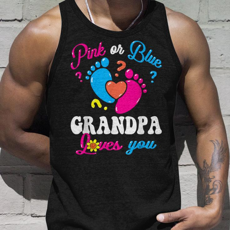 Pink Or Blue Grandpa Loves You Baby Gender Reveal Party Tank Top Gifts for Him