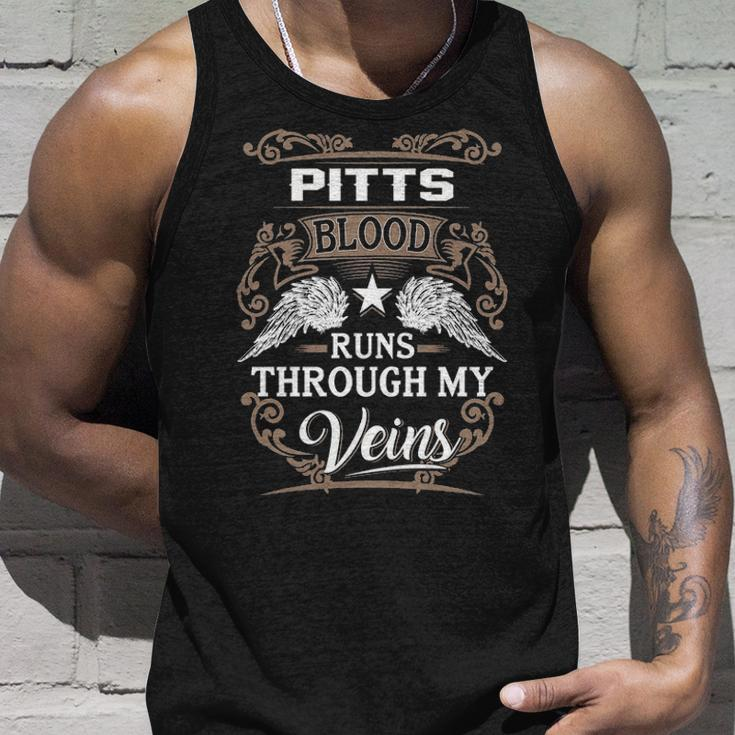Pitts Name Gift Pitts Blood Runs Throuh My Veins Unisex Tank Top Gifts for Him