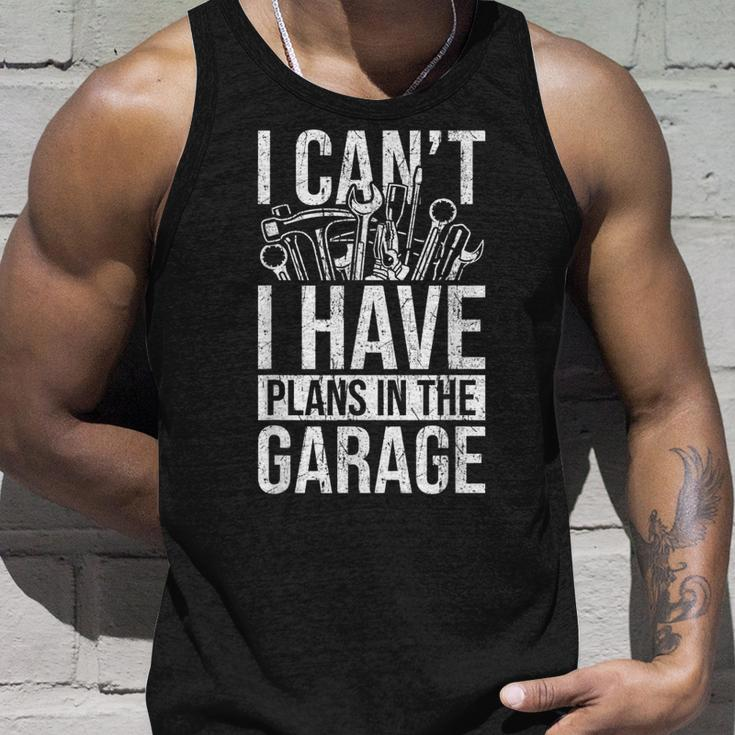 Plans In The Garage Dad Auto Mechanic Repairman Car Fix Unisex Tank Top Gifts for Him
