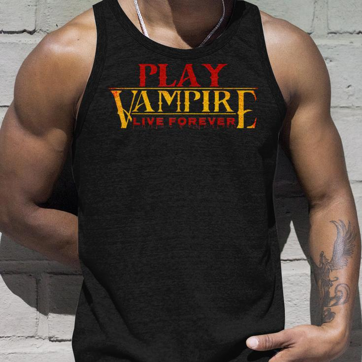 Play Vampire & Live Forever Tabletop Rpg & Larping Gamer Larping Tank Top Gifts for Him