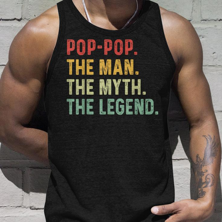 Pop Pop The Man The Myth The Legend Fathers Day Gift Grandpa Unisex Tank Top Gifts for Him