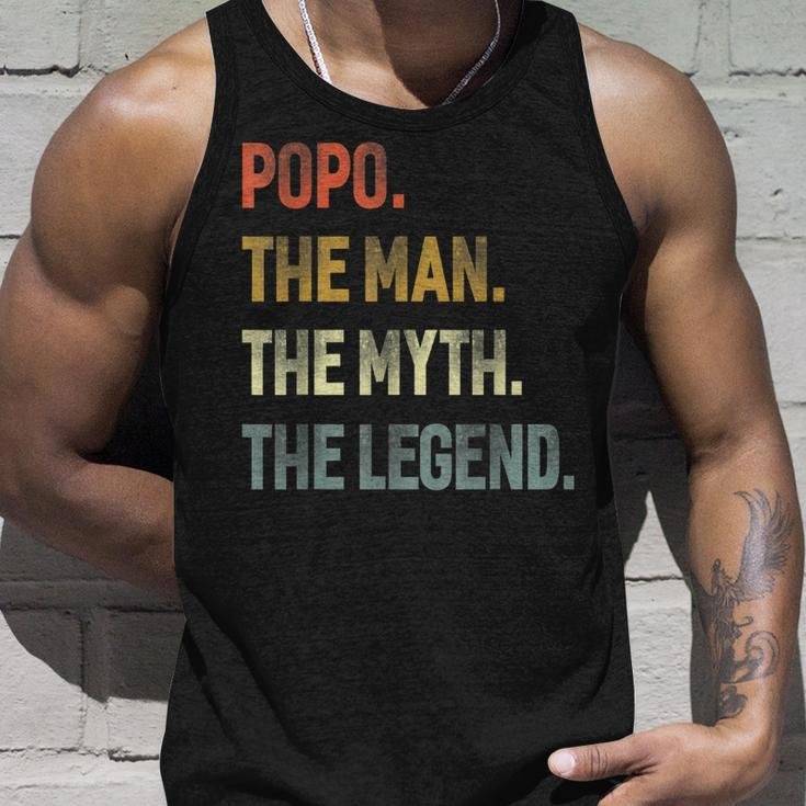 Popo The Man The Myth The Legend Grandpa Father Day Gift Unisex Tank Top Gifts for Him