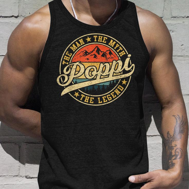 Poppi The Man The Myth The Legend Funny Fathers Day  Unisex Tank Top Gifts for Him